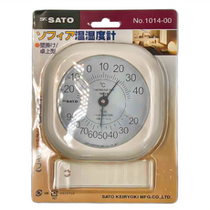 SK SATO 佐藤計量器 溫濕度計 壁掛式 桌上兩用 120 x 120 x 29mm, 白色, 1個