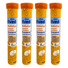 ELKOS 愛可舒 VIVEDE綜合維生素發泡錠 香橙風味 6g*17顆, 4支