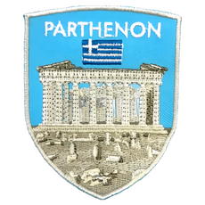 A-ONE 匯旺 希臘 帕德嫩神廟 地標造型刺繡, 螺縈刺繡線, 聚酯纖維布, 台灣製 7.5 X 6 CM, 彩色, 1個