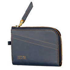 SIPPING CREATIVE 俬品創意 L型零錢包 - 紳爵藍 微光紙革 台灣設計&製造