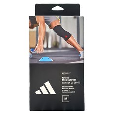 adidas 愛迪達 Recovery系列 膝關節用彈性透氣護套 ADSU-12418RD, 黑紅色, 1個