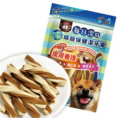 JOY FOOD 喜樂寵宴 每日潔 雙色螺旋保健潔牙骨 皮膚養護, 300g, 1包, 羊肉 + 雞肉口味