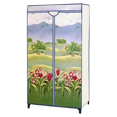 三和牌 DIY收納套管衣櫥組 塑膠衣櫥 外宿租屋 布架合裝 LTP-1型 台灣製造, #30 山景風光, 90cm