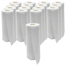 CLEAN 克林 拋棄式紙抹布, 45張, 75%天然紙漿+25%科技強化纖維, 蜂巢狀壓紋, 16捲