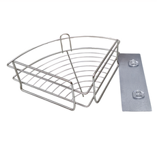 Easy 易立家 304不鏽鋼扇形角落架 Set, 無痕掛勾, 23x23x10cm, 防水防鏽, 銀色, 1個