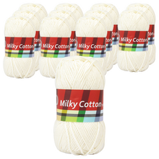 brandyarn Milky Cotton Red系列 棉混紡針織線, 香草色 50公克 2捲, 12捲