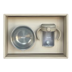 Basilic 貝喜力克 練習杯吸盤碗 304不鏽鋼碗身 PP聚丙烯上蓋, 1組, 米色 + 透明色 + 銀色