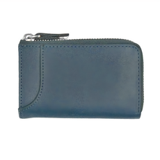 COWILDE 莫蘭迪全升級真牛皮鑰匙包, 12 x 7.5 x 2.5cm, 孔雀藍