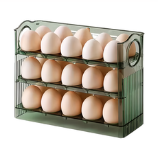 E.dot 自動翻轉雞蛋收納盒 PET材質, 透綠, 1個