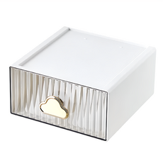 雲朵桌面收納盒, PET材質, 白色/綠色, 帶雲朵拉手, 1個