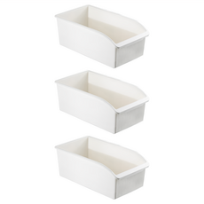 BangJiaShi 幫家適 斜口收納盒, 白色, 3個