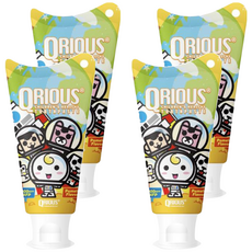 QRIOUS 奇瑞斯 元氣小兒護齒膏, 可吞嚥配方，四個月以上適用，添加優質益生菌, 60g, 4條