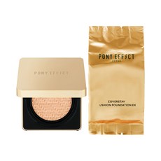 PONY EFFECT 氣墊粉餅組, 完美遮蓋毛孔和瑕疵，持久控油，創造自然柔焦效果, 001 Rosy Ivory, 1組