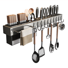 小熊壁掛刀架 兩筷桶 40cm, 槍灰色, 1個