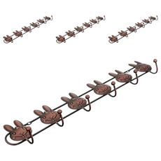 粉彩小兔 小熊六鉤, 古銅色, 4個