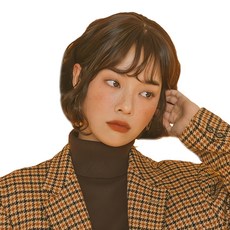 GabalNara 女士空氣棉花燙全頂假髮, 自然棕色, 1個