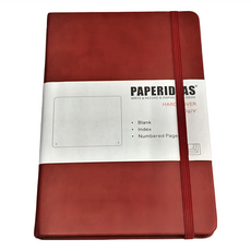 PAPERIDEAS 筆記本 硬皮 A5 94張/188頁 頁碼設計 索引頁, 酒紅色, 1本