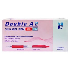 Double A 中性筆 0.7mm 12支, 紅色, 1盒