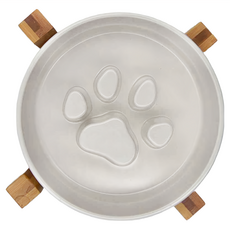 台寵 北歐風竹架寵物慢食碗 象牙白 耐高溫, 1盒