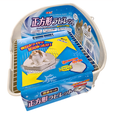 GEX 正方型兔子便盆 尺寸24x24x16公分, 白色, 1個