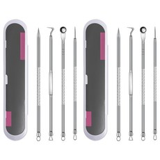 小麥購物 不鏽鋼雙頭痘痘清除棒4件組 34g, 2組, 銀色