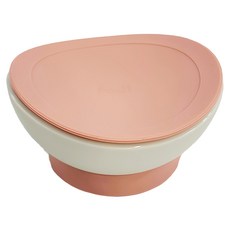 FLYTTA 寵物吸盤碗 Set 含蓋, 杏桃奶油粉, 1組