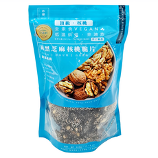 亦擇 純黑芝麻核桃脆片 全素食 低溫烘烤 非油炸 300公克, 250g, 1包