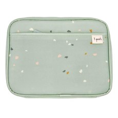 3 sprouts 友善地球水洗石紋便當袋, 100%再生PET聚酯, 附塗層, 26 x 9.5 x 20cm, 綠色, 1個