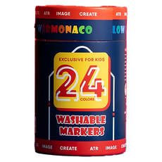 FLOWER MONACO 可水洗彩色筆 24色 軟頭彩色筆組 兒童專用, 1組