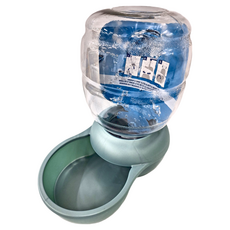 Petmate Replendish餵水器-M，美國Microban抗菌技術，透明桶身，重量輕易見, 綠色, 1個