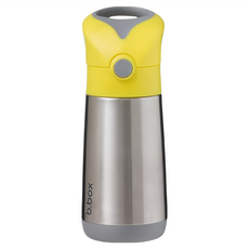 b.box 不鏽鋼吸管保冷杯, 灰色 + 黃色, 350ml, 1個