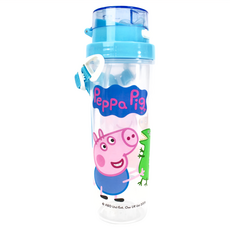 Peppa Pig 粉紅豬小妹 小巧吸管兒童水壺 附背帶 500ml, 佩佩豬藍色, 1瓶