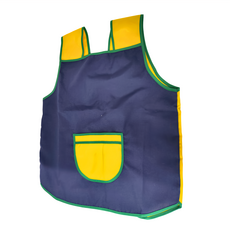 雙線口袋型質感輕便圍兜 純棉+聚酯纖維, 深藍色, 1件