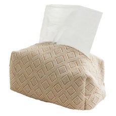 日式布藝棉麻紙巾套 菱紋