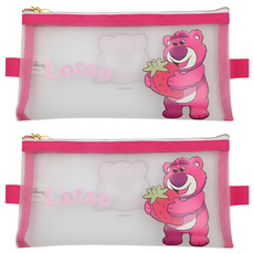 收納王妃 迪士尼 熊抱哥 網格扁筆袋, 白色, 2個