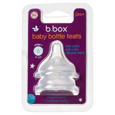 b.box PPSU嬰兒奶瓶替換奶嘴 圓孔 Set 2入 FDA食品級矽膠 耐熱-30°C~220°C 不含BPA, 0-2個月, 1組