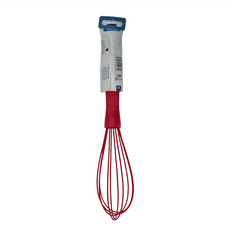 Colourworks 矽膠打蛋器 (紅色), 32cm, 耐熱260度C, 適合不沾塗層鍋具, 可吊掛收納, 1個