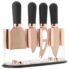 taylor's eye witness Brooklyn 起司刀4件組 附刀座, 1組, 玫瑰金