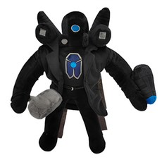 I'CLE 擬真斯基比迪廁所同款毛絨娃娃, 1個, 30cm, 升級泰坦攝影人 黑色