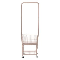 樂嫚妮 鐵藝衣帽架 附籃筐, 粉色