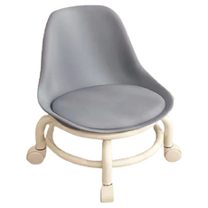 萬向輪矮凳 椅背款, 灰色, 1個