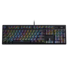 FOXXRAY 狐鐳 霓彩RGB全尺寸機械鍵盤 FXR-HKM-88, 5000萬次特機械軸, 1677萬色個人化調整背光, 黑色, 青軸