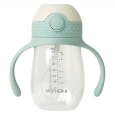 MOTHER-K HUG 防逆流PP水杯 240ml 不漏水 安全無毒PP材質 不含BPA 一鍵開關 超輕量, 冰綠色, 1個