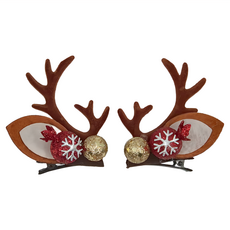 金蔥雙色果鹿角對夾 Set, X139001, 1組, 6 x 7cm