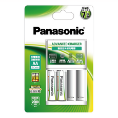 Panasonic 智控型電池充電組 充電器 + 3號2000mAh K-KJ173MVT2TW 2顆, 1組