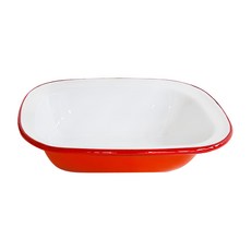 FALCON 獵鷹琺瑯 琺瑯方形盤 20cm, 紅色 + 白色, 4個