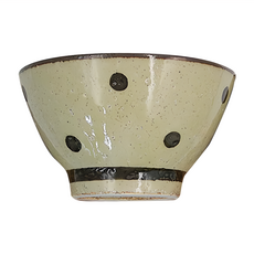 Minoya 美濃燒 有種創意 和風飯碗 陶瓷碗 直徑11x7cm, 圓點圖案 + 大地色調, 1個