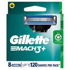 Gillette 吉列 Mach3 鋒速系列刮鬍刀頭 高達120次刮鬍體驗, 8個裝, 1盒