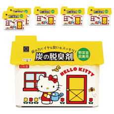 KOKUBO 小久保工業所 日本蔬菜室除臭炭, 可愛樣式設計, 有效去除臭味, 中、大型冰箱冷藏室都適用, 150g, 6個