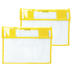 Bagtory HK 百寶袋王 文件袋 L31cm x W22cm 0.3mm環保透明PVC物料 尼龍包邊 尼龍風琴摺, A4, 2個